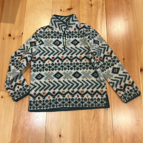 L.L. Bean Signature Sherpa Fleece 3/4 Zip Pullover - Picture 1 of 4